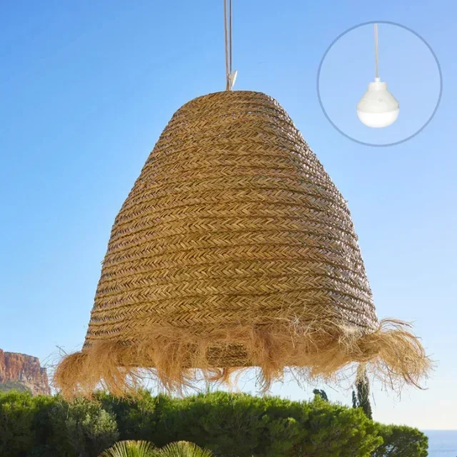 Anafi Nomad Pendant - Large Bohemian Chandelier in Natural Woven Seagrass
