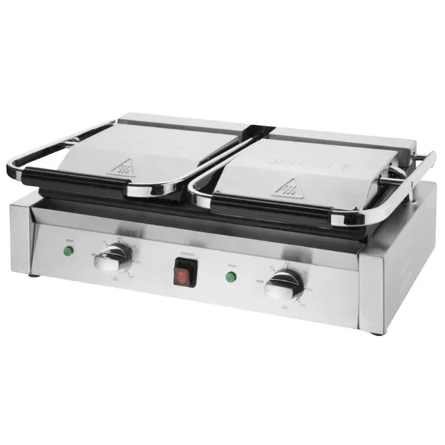 Grill de Contact Double Face - Plaques Rainurées et Lisses Interchangeables