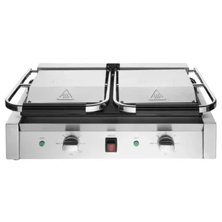 Grill de Contact Double Face - Plaques Rainurées et Lisses Interchangeables