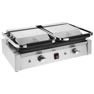 Grill de Contact Double Face - Plaques Rainurées et Lisses Interchangeables