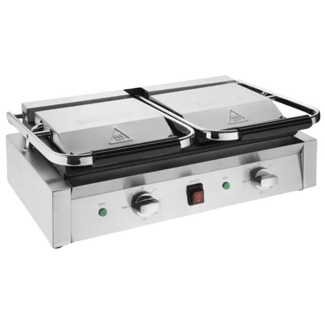 Grill de Contact Double Face - Plaques Rainurées et Lisses Interchangeables