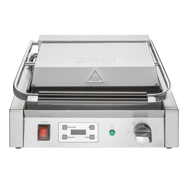 Large Single Contact Grill - Interchangeable Grooved and Smooth Plates