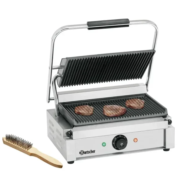 Panini Grill with Ribbed Cooking Plates - Contact Grill Machine