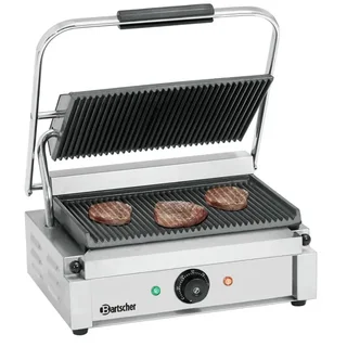 Panini Grill with Ribbed Cooking Plates - Contact Grill Machine