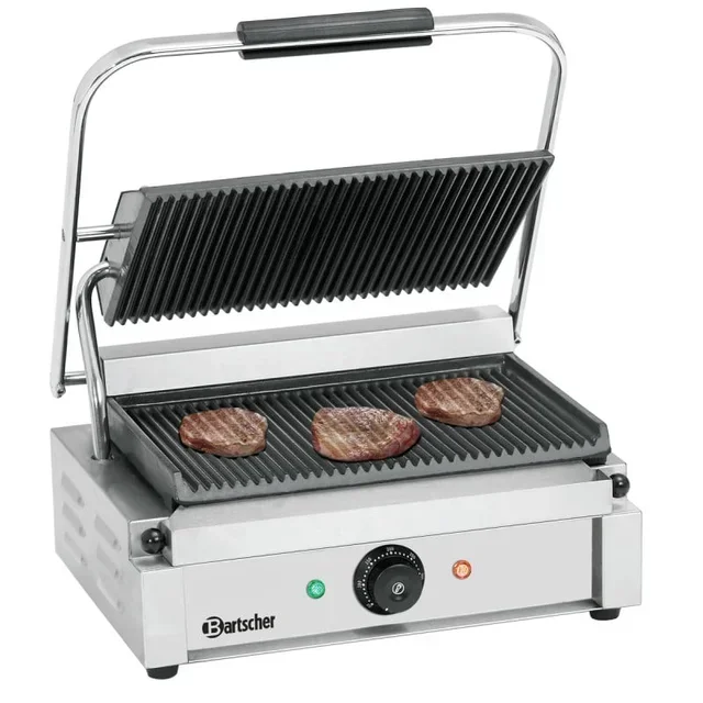 Panini Grill with Ribbed Cooking Plates - Contact Grill Machine