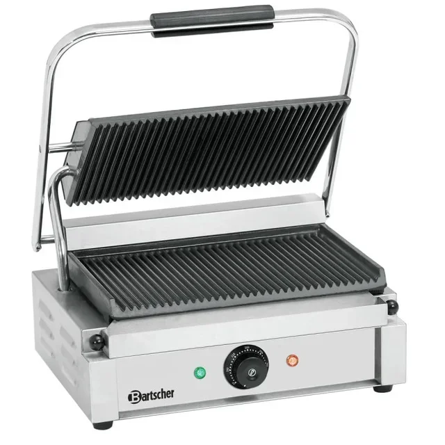 Panini Grill with Ribbed Cooking Plates - Contact Grill Machine