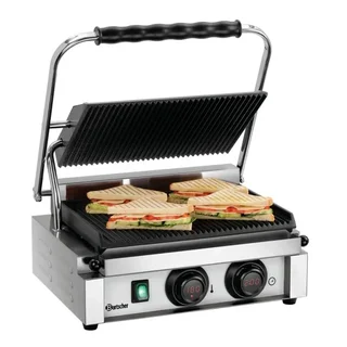 Grill Panini con Placas de Cocción Estriadas - Parrilla de Contacto