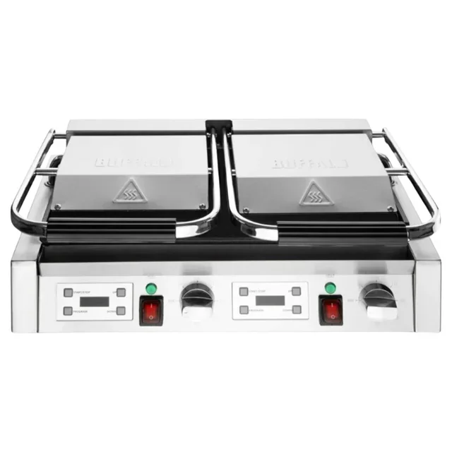 Commercial Contact Grill with Double Ribbed Plates