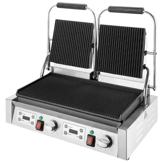 Grelha de Contato Profissional com Duplas Placas Estriadas