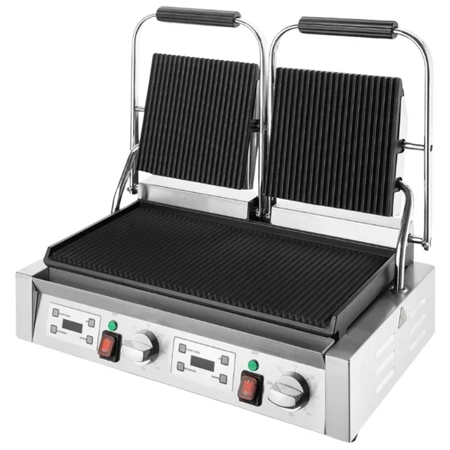 Grelha de Contato Profissional com Duplas Placas Estriadas