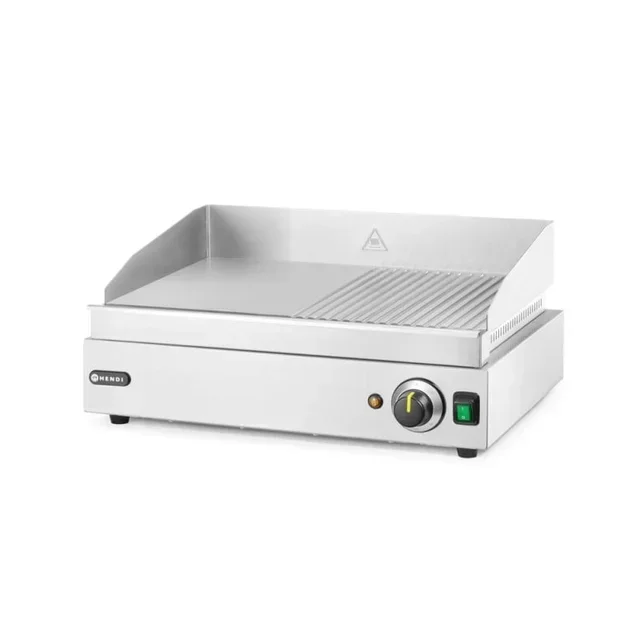 Grill Électrique Profi Line - Plaque de Cuisson Lisse et Rainurée 2 en 1