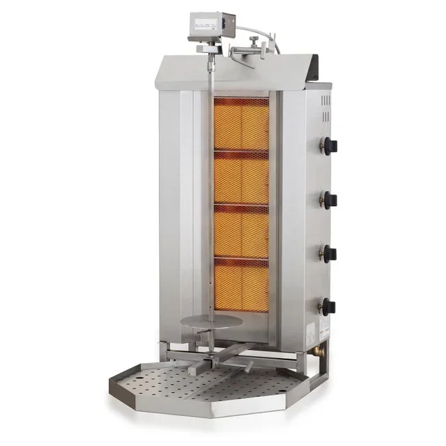 Professional Gas Kebab Grill - 4 Independent Burners