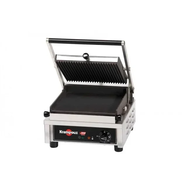 Compact Multi-Purpose Contact Grill - Upper Grooved Plate and Lower Smooth Plate