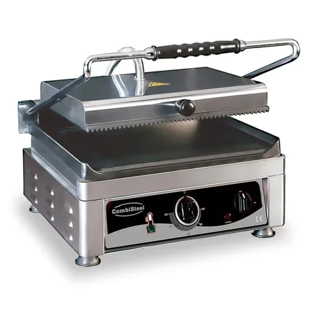Compact Panini Grill - Smooth and Ribbed Interchangeable Plates