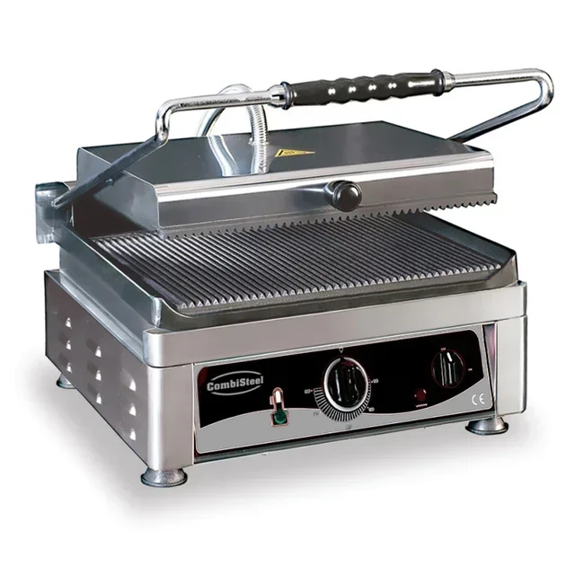 Panini Press with Ribbed Grill Plates - Simple and Efficient
