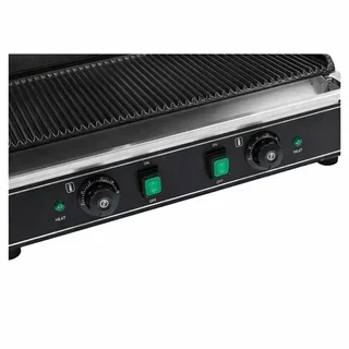 Double Panini Grill - Ribbed Cooking Plates