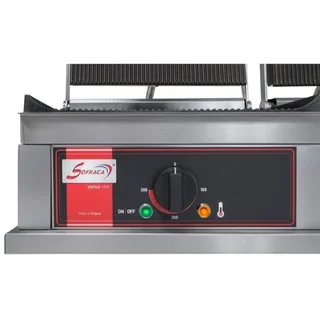 Doppelter Panini-Grill mit 4 gerillten Platten