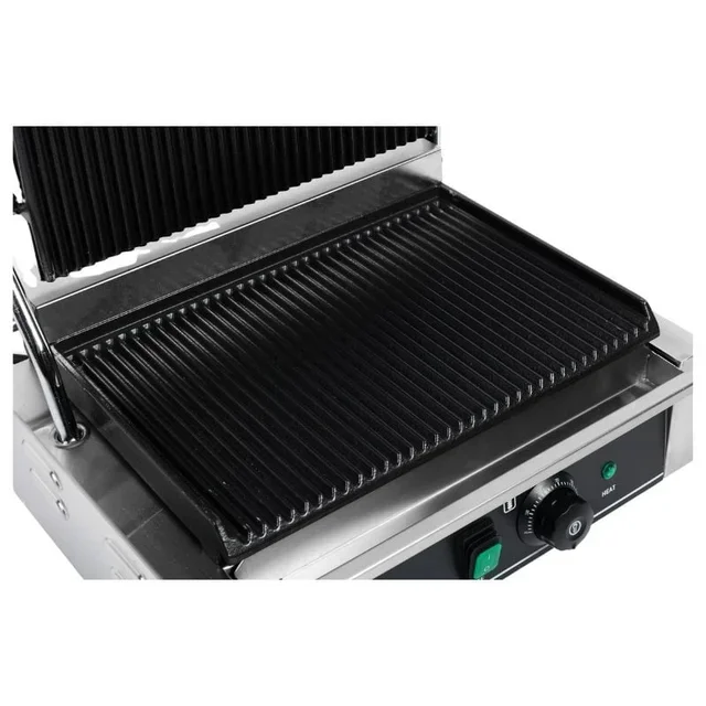 Large Panini Grill Ribbed Plate High Power