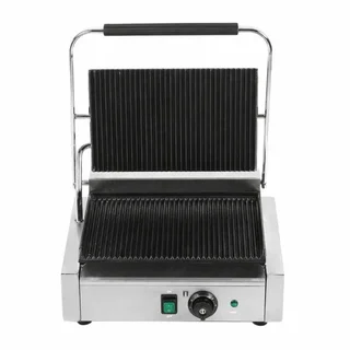 Large Panini Grill Ribbed Plate High Power