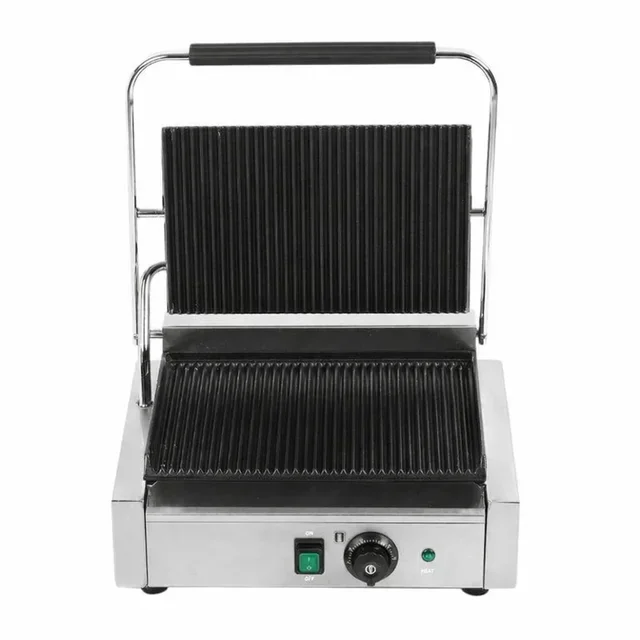 Large Panini Grill Ribbed Plate High Power