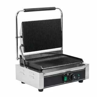 Large Panini Grill Ribbed Plate High Power