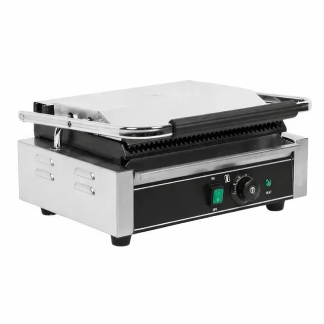 Large Panini Grill Ribbed Plate High Power