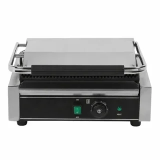 Large Panini Grill Ribbed Plate High Power