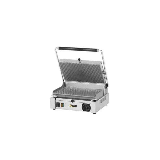 Professional Panini Grill with Non-Stick Grooved Plate
