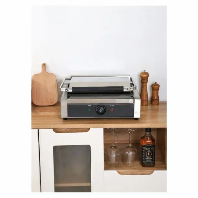 Máquina de Panini Profissional - Placas de Cozimento Lisas Antiaderentes