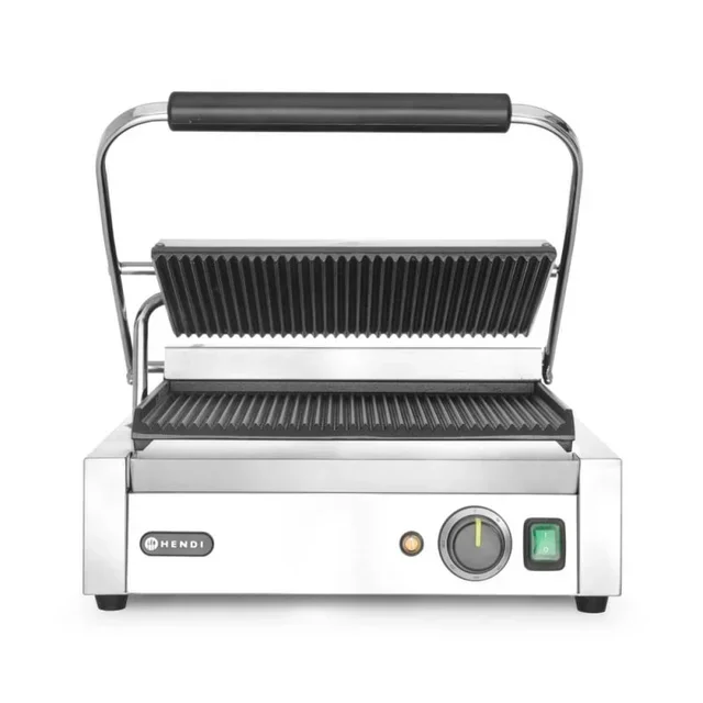 Professional Panini Grill - Grooved Cooking Plates 340x230mm
