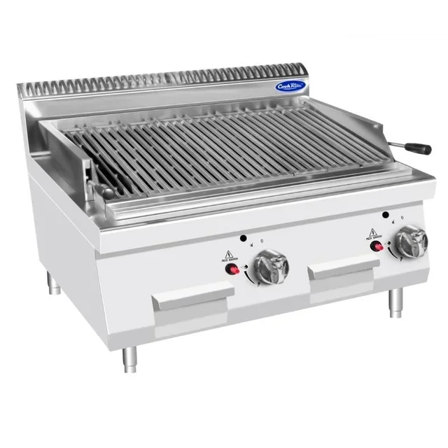 Grill de Mesa con Piedras de Lava 2 Quemadores con Asas Integradas