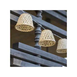 Solar and Plug-in LED Bamboo String Lights 3.8 m - Chill Hybrid