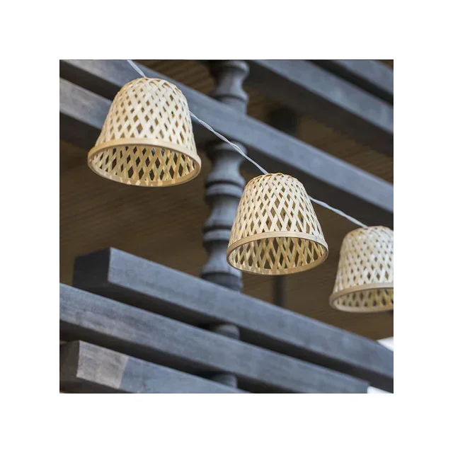 Solar and Plug-in LED Bamboo String Lights 3.8 m - Chill Hybrid