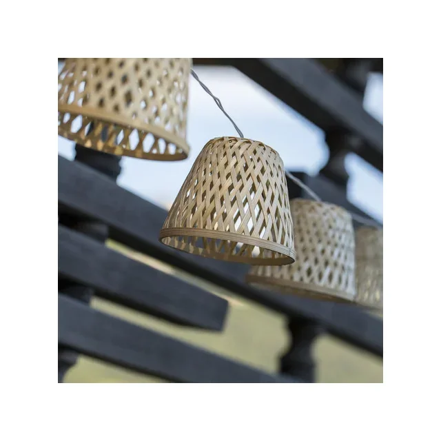 Solar and Plug-in LED Bamboo String Lights 3.8 m - Chill Hybrid