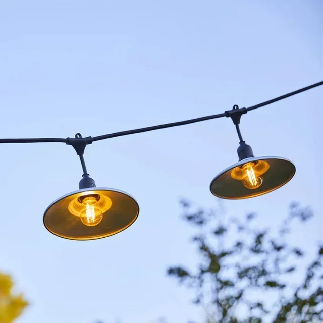 Cordão de Luzes Exterior 6m Cúpula Aço Galvanizado - Bowl Light