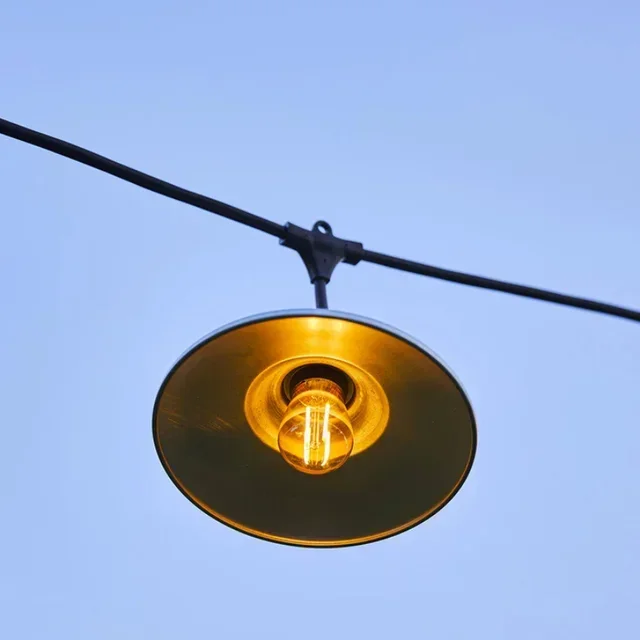 Cordão de Luzes Exterior 6m Cúpula Aço Galvanizado - Bowl Light