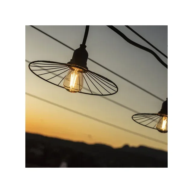 Catena Luminosa Esterno Metallo Gabbia 6 m - Illuminazione Giardino Acciaio