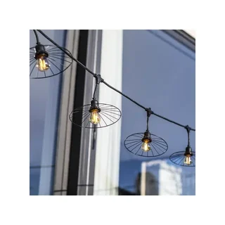 Catena Luminosa Esterno Metallo Gabbia 6 m - Illuminazione Giardino Acciaio