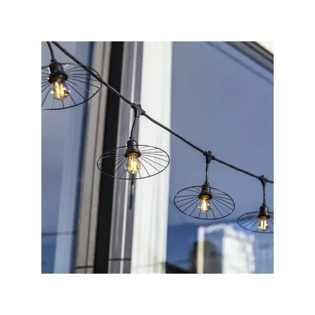 Catena Luminosa Esterno Metallo Gabbia 6 m - Illuminazione Giardino Acciaio