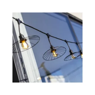 Catena Luminosa Esterno Metallo Gabbia 6 m - Illuminazione Giardino Acciaio