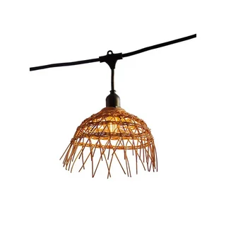 Outdoor Lichterkette mit Rattan Lampenschirm 6 Meter - Hawai Light