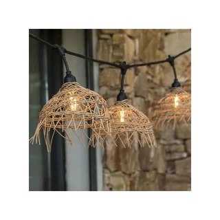 Outdoor Lichterkette mit Rattan Lampenschirm 6 Meter - Hawai Light