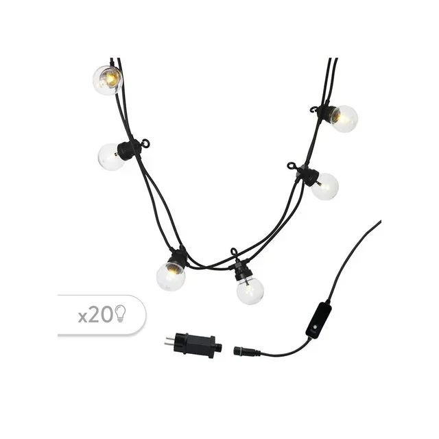 Outdoor Festoon String Lights Transparent 8.7 m - Party Clear