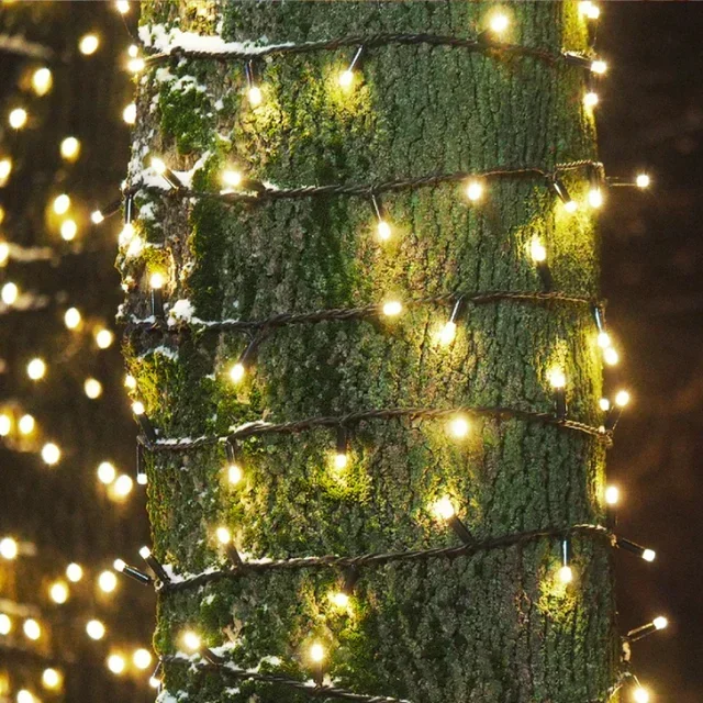 Catena Luminosa Solare Esterno 16,9m 8 Modalità Lampeggianti - Illuminazione Ambiente Calda