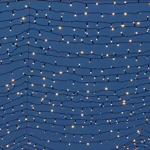 Solar Outdoor String Lights 16.9m 8 Flashing Modes - Warm Ambient Lighting