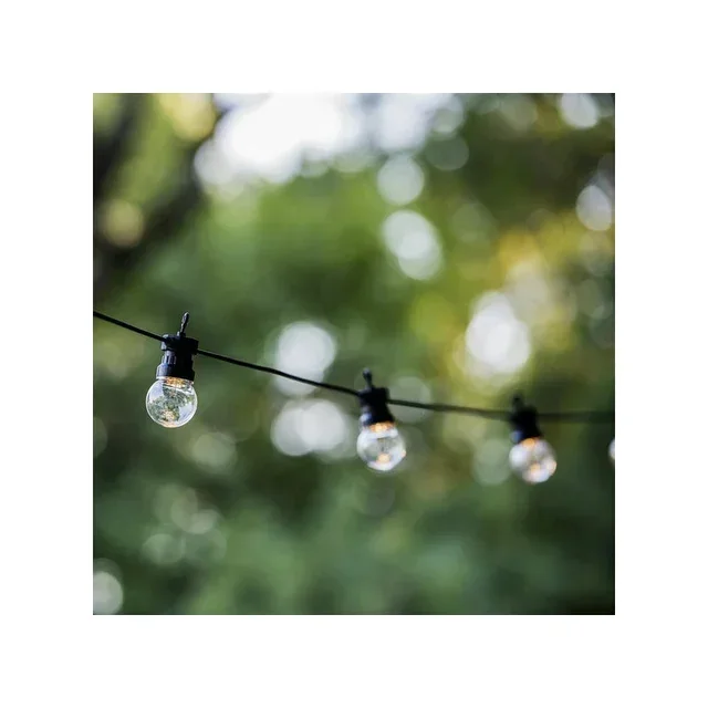 Cordão de Luz Solar e Elétrico 7,5 m - Lâmpadas LED Transparentes Party Clear Hybrid