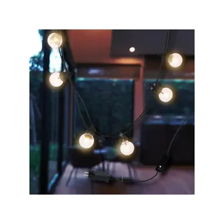 Cordão de Luz Solar e Elétrico 7,5 m - Lâmpadas LED Transparentes Party Clear Hybrid