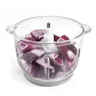 Picadora Eléctrica Bol Cristal 2L - Trituradora Carne Cebolla Ajo