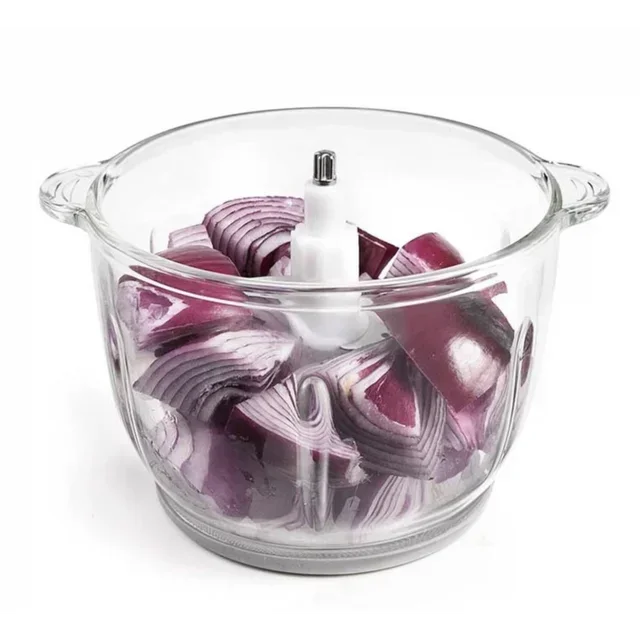 Picadora Eléctrica Bol Cristal 2L - Trituradora Carne Cebolla Ajo