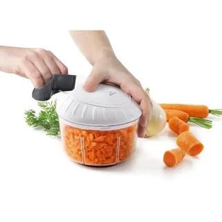 Hachoir à Viande Manuel avec Récipient Intégré 1L - Coupe Légumes et Préparation Culinaire